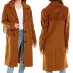 Kenneth Cole Single Breasted Wool Blend Fringed Walker Trench Coat XL/TG Fall Photo 1