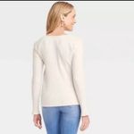 Knox Rose cream ribbed long sleeve scoop neck tee size medium P2 Photo 1