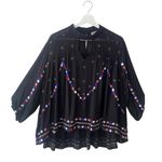 Anthropologie Chloe Oliver Black Blouse XS Whimsical Eclectic Boho Style Photo 1