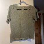 Veronica Beard  Olive Green Pima Cotton Ruffle T-Shirt XS Photo 2