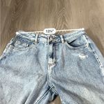 PacSun Mom High Rise Light Wash Distressed Straight Leg Cropped Jeans Size 25 Photo 8