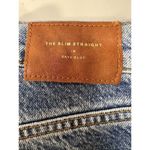 ZARA  The Slim Straight In‎ Bave Blue Women’s Jeans Size 4 High Waisted Raw Hem Photo 6