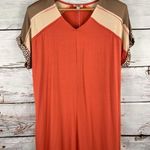 Umgee USA Women's Coral Brown Short Sleeve Boho Dress Size Small New Summer Photo 0