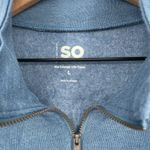 SO  The Lounge Life Tunic Blue Quarter Zip Sweatshirt Pullover Size L Photo 2