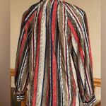 Evan Picone Vintage Striped Paisley Multi Color High Neck Satin Blouse Sz. L Photo 7