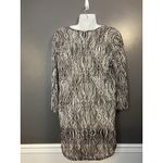 Elif For Jordan Taylor Shirt Womens Small Black Silver Textured Tunic Top Blouse Photo 4