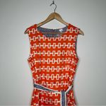Dizzy Lizzie NEW! Orange Geometric Print Sleeveless Tie Waist Dress Size M Size M Photo 2