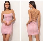 Lucy in the Sky Pink Iridescent Bodycon Dress Photo 0