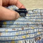 American Eagle Smocked Off-Shoulder Cropped Top Women’s Sz S Floral Periwinkle Photo 5