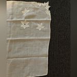 Vintage Blue Floral Linen Handkerchief Photo 2