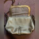 Lauren Ralph Lauren Metallic Gold Leather Crossbody shoulder Bag Photo 5