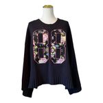 Wildfox  White Label Black 88 Sweater with Floral Design Small S Photo 1