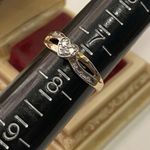 Vintage Solid 10k Yellow Gold Heart Natural Diamond Ring Sz 7.75 White Photo 8