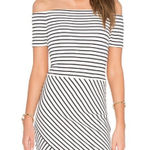 1. State Revolve  Striped Off Shoulder Dress‎ Bodycon Mini Short Sleeve Party Sz M Photo 0