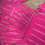Free People  hot pink high vibration shirt dress preppy striped boho summer nwot Photo 1