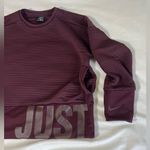Nike Cropped Boxy Sweatshirt Womens Small Burgundy Oversized Activewear Photo 5