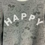 Disney  | Happy Mickey Gray Black Crewneck Sweater No Size Photo 2
