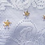 Vintage Lace Appliqué Christmas Angel Sweatshirt Crewneck White Gold Stars Size M Photo 3