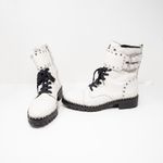 Sam Edelman Women's Jennifer Studded Lace Up Combat Boots Shoes White 8.5 Photo 0