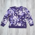 Karen Scott  Purple Floral Sweatshirt M Photo 3