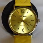 NWOT Geneva Platinum Quilted Yellow 8" Band Yellow Face New Battery Watch Photo 0