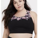 Torrid  Active Black Floral Low-Impact Wireless Strappy Sports Bra Size‎ 4X Photo 0