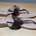 Jack Rogers Larissa Sandal brown turn lock wedge padded thong leather 6 Photo 1
