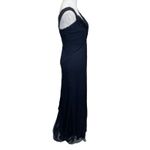 Tadashi Shoji Tadashi Collection Navy Silk Gown Beaded Women’s Size 0 Formal Evening Dress Photo 2