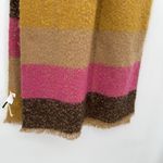Ann Taylor Multicolor Fuzzy Striped Fringe Scarf Boho One Size Photo 2