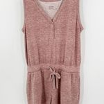 Jockey Pink Luxe Lounge Brushed Ribbed Drawstring Waist Tank Romper Size XL Photo 2