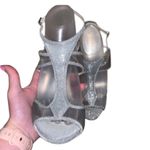 Caparros silver sparkly sheer mesh wedding bridesmaid heels Photo 3