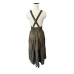 Shona joy  Linen Juliana Plunged Cross Back Midi Dress‎ In Forest size 4 Photo 5