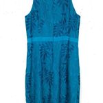 Lilly Pulitzer Kaleigh Shift Dress Teal Tidal Wave Fern Gallery Lace Size 2 Photo 3