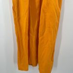 Loft ANN TAYLOR Dress SZ 10 Cutout Button Back Midi Linen Blend Marigold Yellow Photo 9