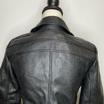 d.brand Sz Small Faux Leather Jacket Multi Zipper Pink Lined Black Photo 5