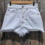 ZARA  Women’s High Rise White Distressed Denim Shorts Photo 6