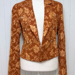 Elegant Floral Burnt Orange Blazer Size M New Size M Photo 0
