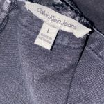 Calvin Klein Jeans L black denim faux leather trim Photo 5