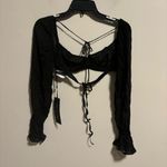 White Fox Boutique NWT  Sheer Perfection Long Sleeve Crop Corset Black Size Small Photo 9