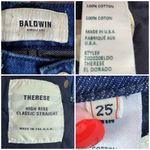 Baldwin Kansas City Therese High Rise Dark Wash Straight Leg Jeans Size 25 Blue Photo 7