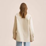 Mango NWT MNG Oversized cotton jacket ECRU LARGE Photo 4