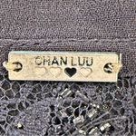 Chan Luu Size Medium  Dark Gray, Sheer, Lace, V-Neck,  Long Sleeve Blouse Photo 3