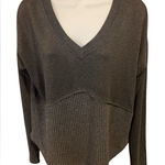 Knox Rose NWT Black Long Sleeve Top Size Small Waffle Criss Cross Back  Photo 0