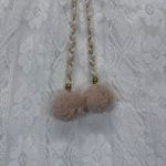 Cupshe  White Lace Dress PomPom Tie V Neck Sleeveless‎ Summer Beach Size L Photo 1