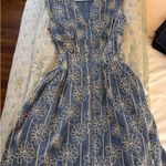 Aurem Denim Blue Floral Dress Photo 0