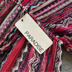 Paradise Multicolored V Neck Swim Suit Cover Up Dress Medium NWT Blue Photo 2