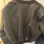 LIONESS  Leather Bomber Jacket Photo 3