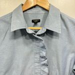 Talbots Blue Chambray Button Front Ruffle Tailored Collared Cotton Shirt Sz 10 Photo 6