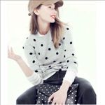 J.Crew Invitation Black and White Polka Dot Clutch Photo 1