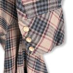 Hinge | Small | Flannel Plaid Shirt Dress w/ Ruffle Front Detail Snap Closure Photo 4